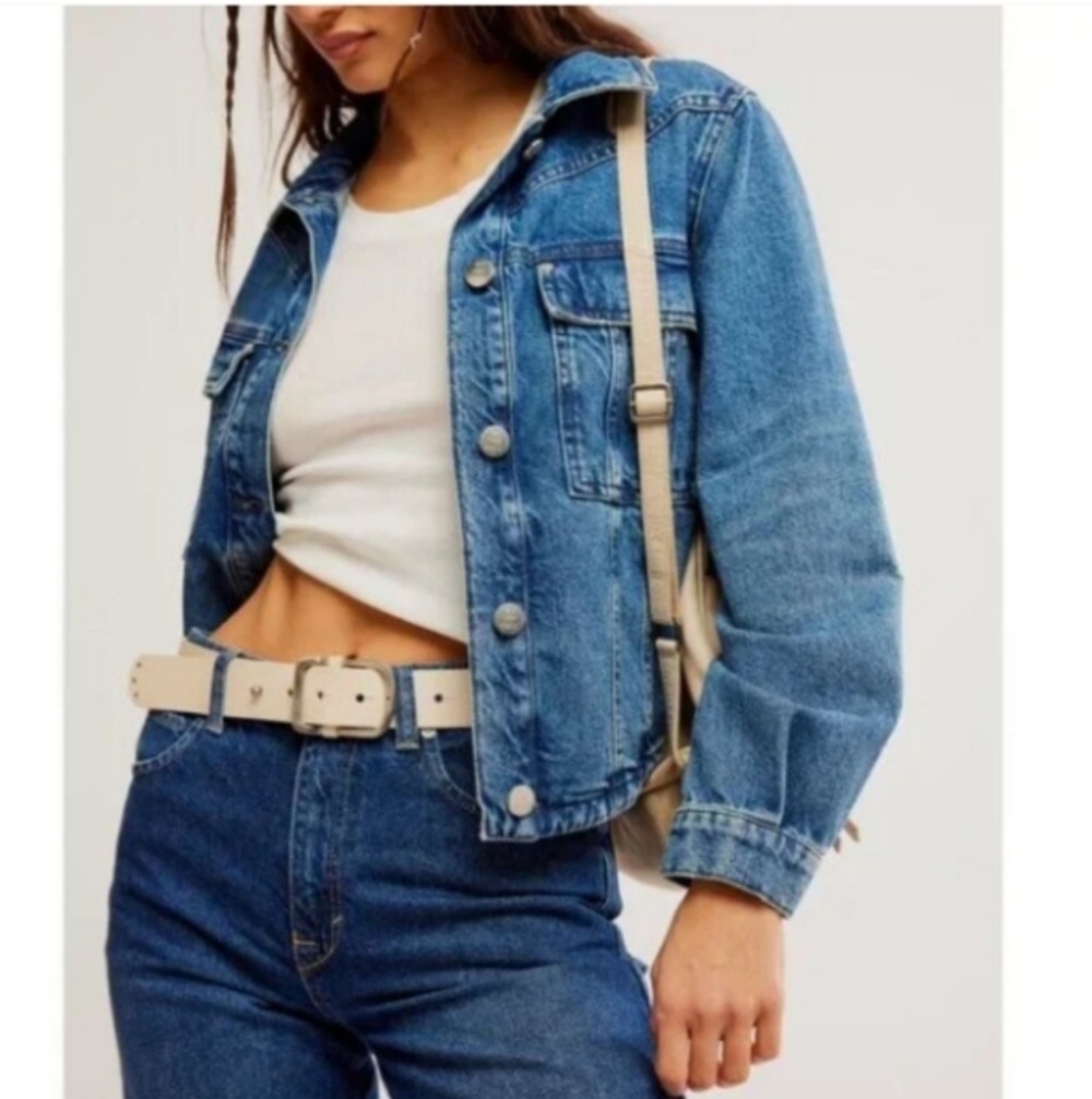 NEW FREE PEOPLE We The Free Gallo Leather Belt IN Mineral